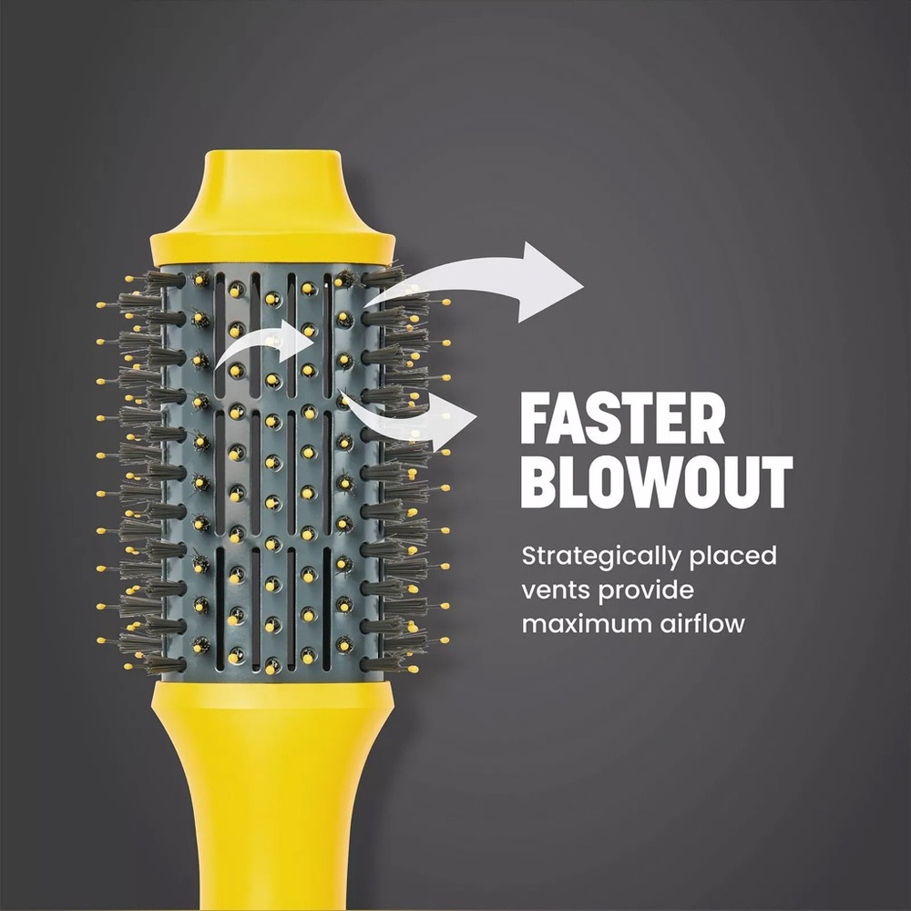 Drybar The Double Shot Oval Blow-Dryer Brush in Bright Yellow and Gray - Picture 7 of 11